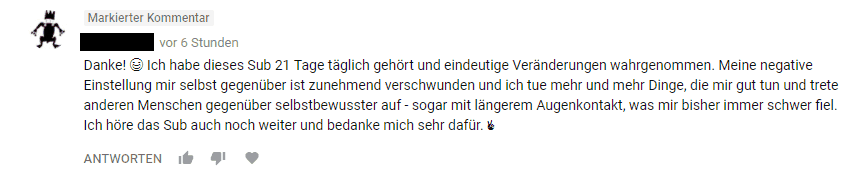 Erfahrung mit Subliminals