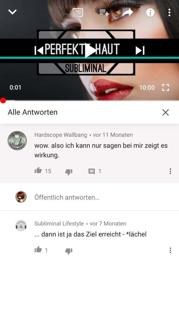Perfekte Haut Subliminal Testimonial