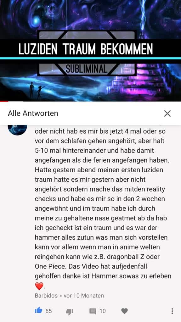Luzider Traum Subliminal