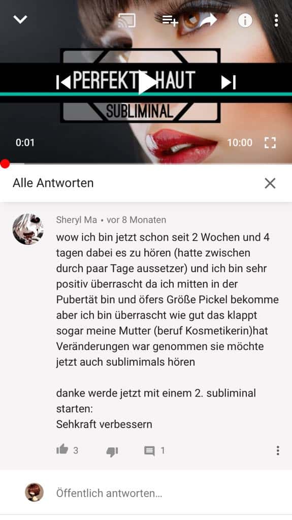 Perfekte Haut Erfahrungsbericht Subliminal