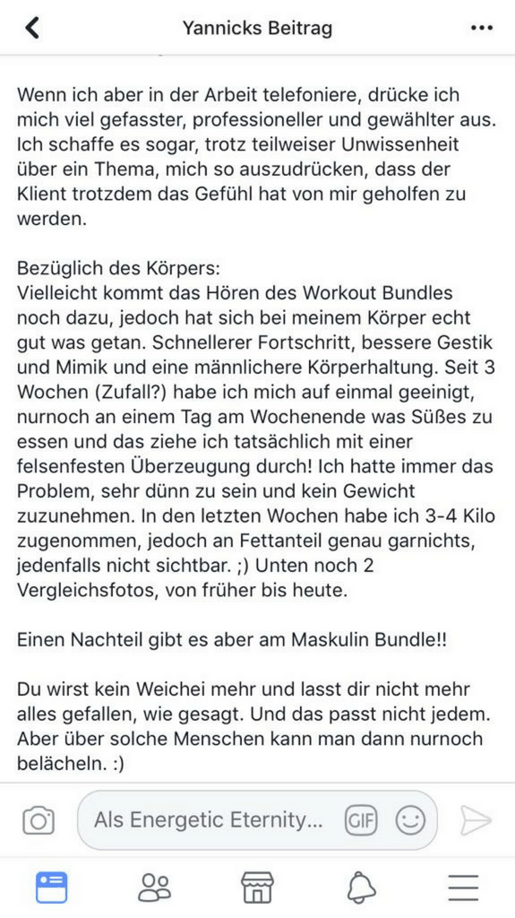 Energetic Eternity Erfahrungsberichte
