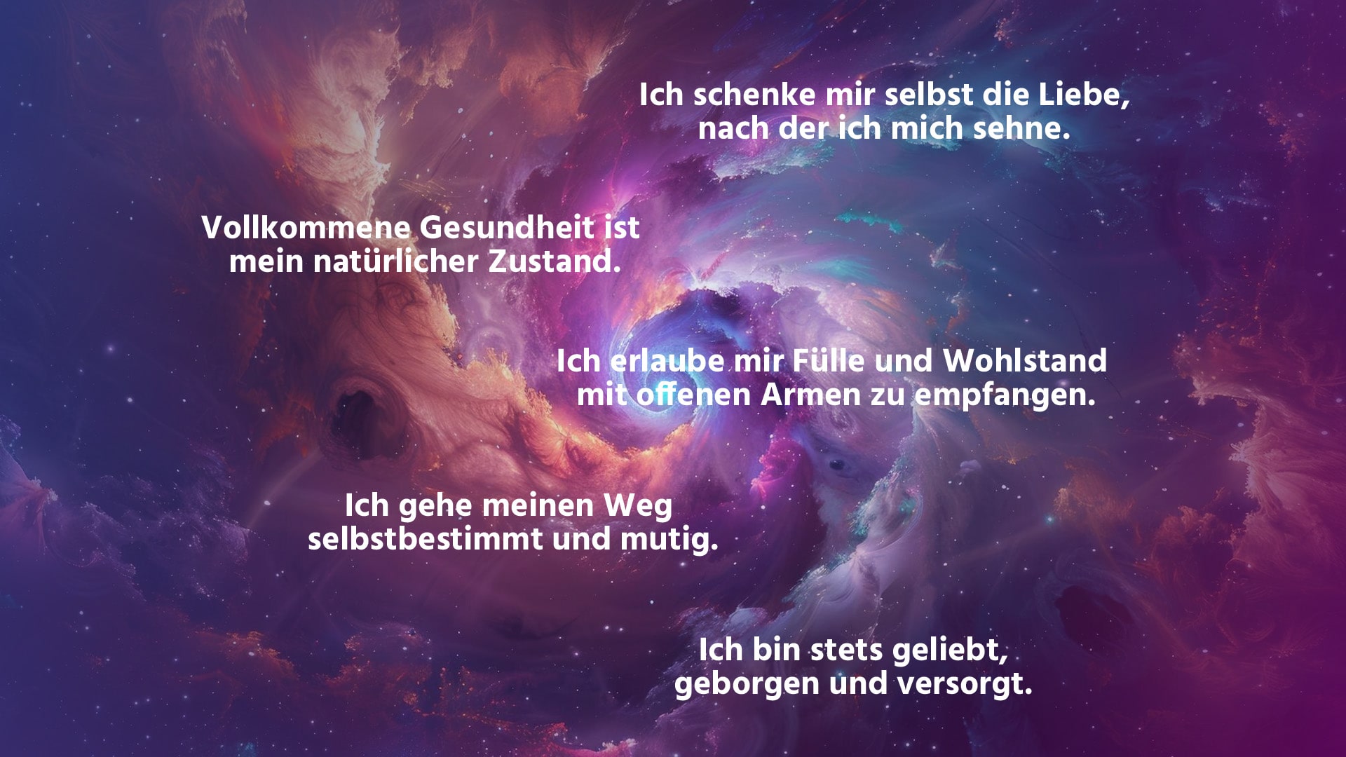 Unsere Subliminal Technologien enthalten Botschaften in Form von positiven Affirmationen, die nicht bewusst wahrnehmbar sind.