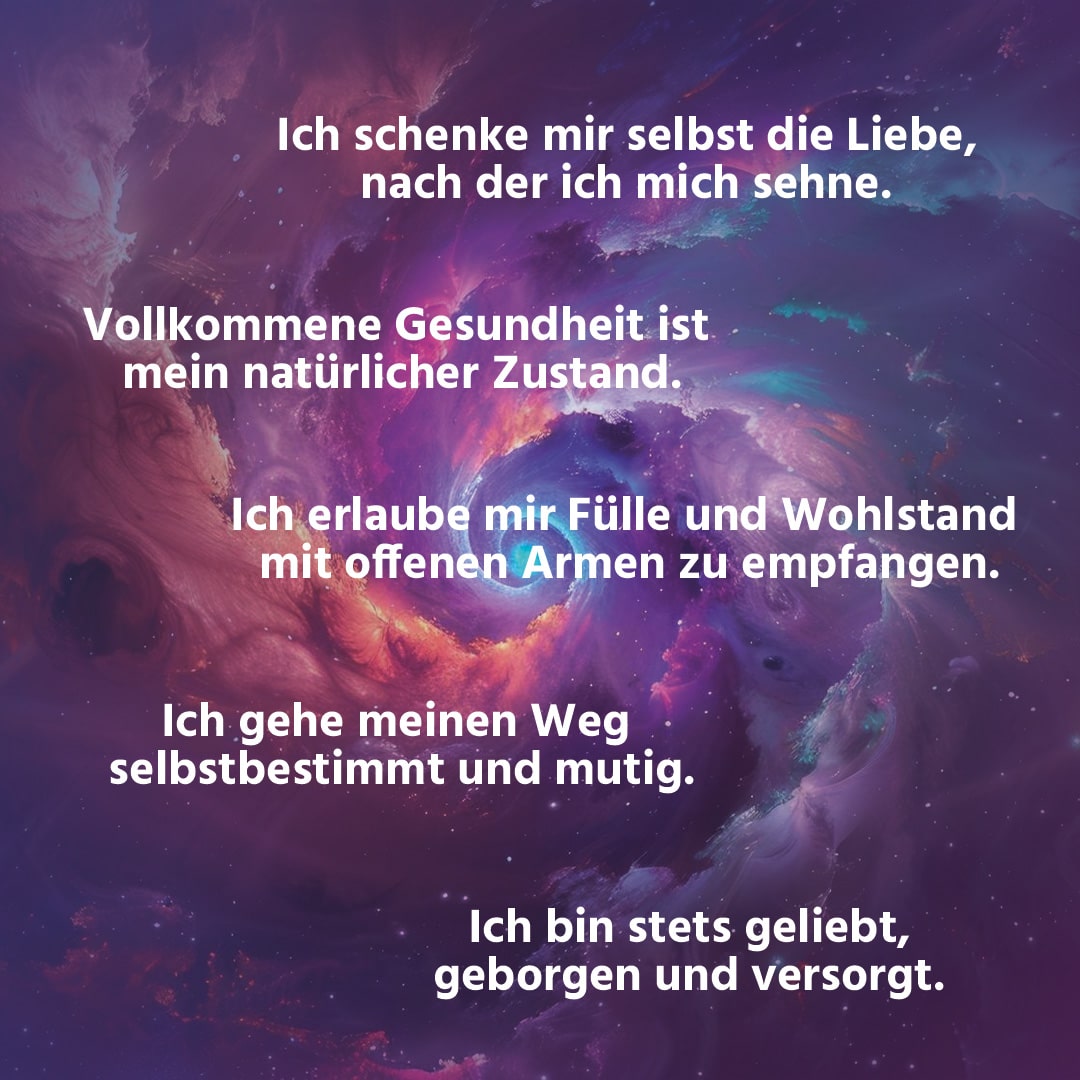 Unsere Subliminal Technologien enthalten Botschaften in Form von positiven Affirmationen, die nicht bewusst wahrnehmbar sind.